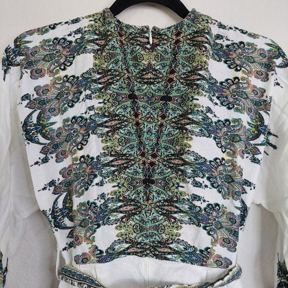 Venus Linen Blend Tie-Waist Romper Size 2 - Picture 8 of 11